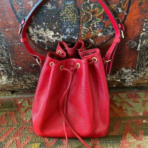 Louis Vuitton Epi Noe in Castillian Red